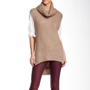 Free Press Cowl Neck Sleeveless Hi-Lo Sweater
